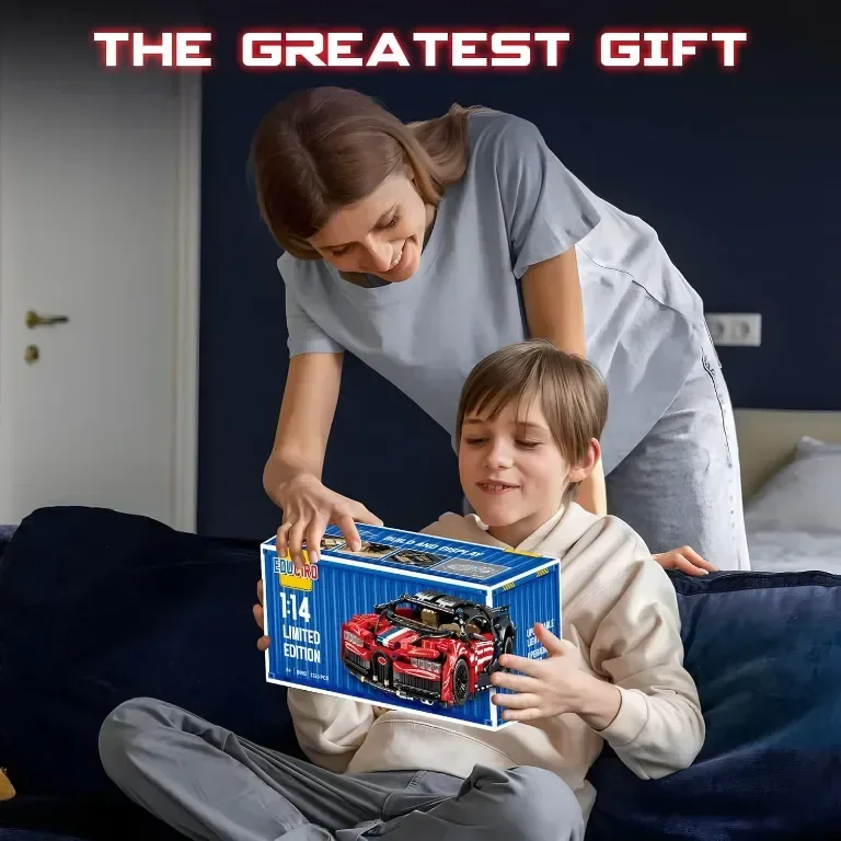 Модел Under the Baubles MOC Toy Model Car Kit Race Engineering Toys, Supercar в мащаб 1:14 — снимка 5