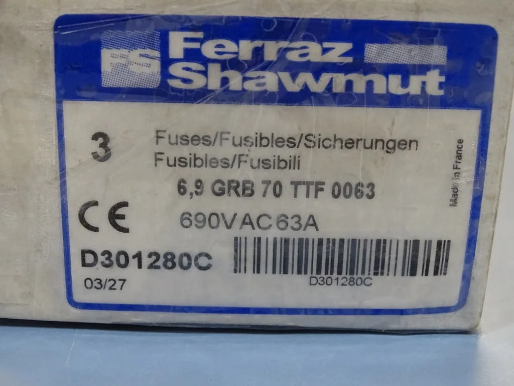 Предпазител Ferraz Shawmut Protistor D301280 Fuses 6.9GRB70TTF0063 63A 690VAC — снимка 7