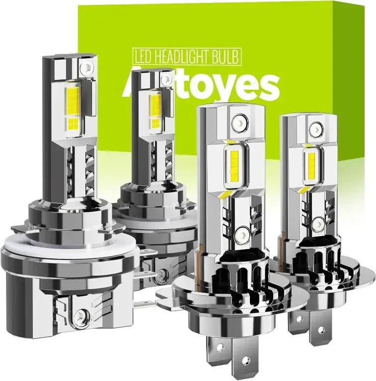 Autoyes H7 H15 LED крушка за фарове, 22000LM 6500K, размер 1:1, Plug and Play, 4 броя