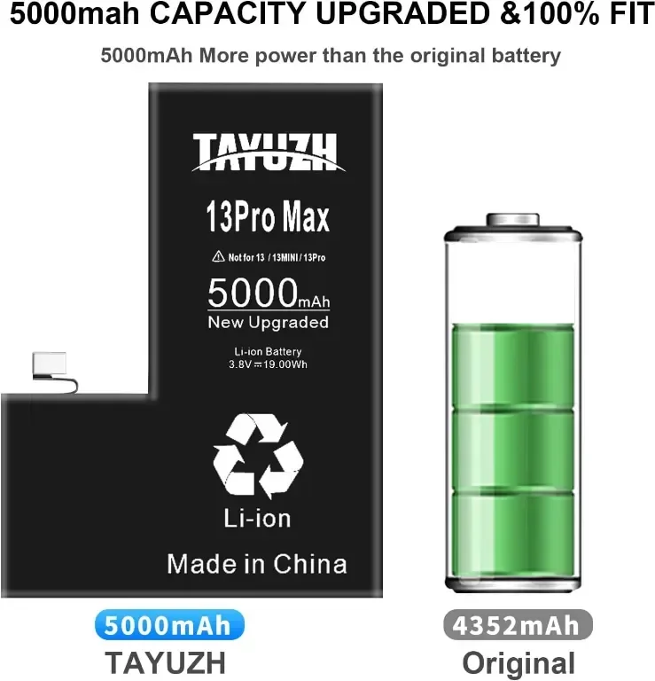 Батерия TAYUZH за iPhone 13 Pro Max модел A2645 A2644 A2643 A2641 A2484 Ръководство за инсталиране — снимка 3