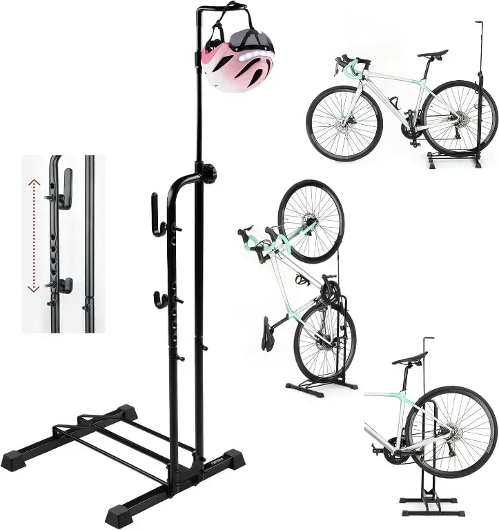 Favoto Bike Rack Stand Floor - Вертикална стойка за велосипеди, за велосипеди 20-29 инча, черна