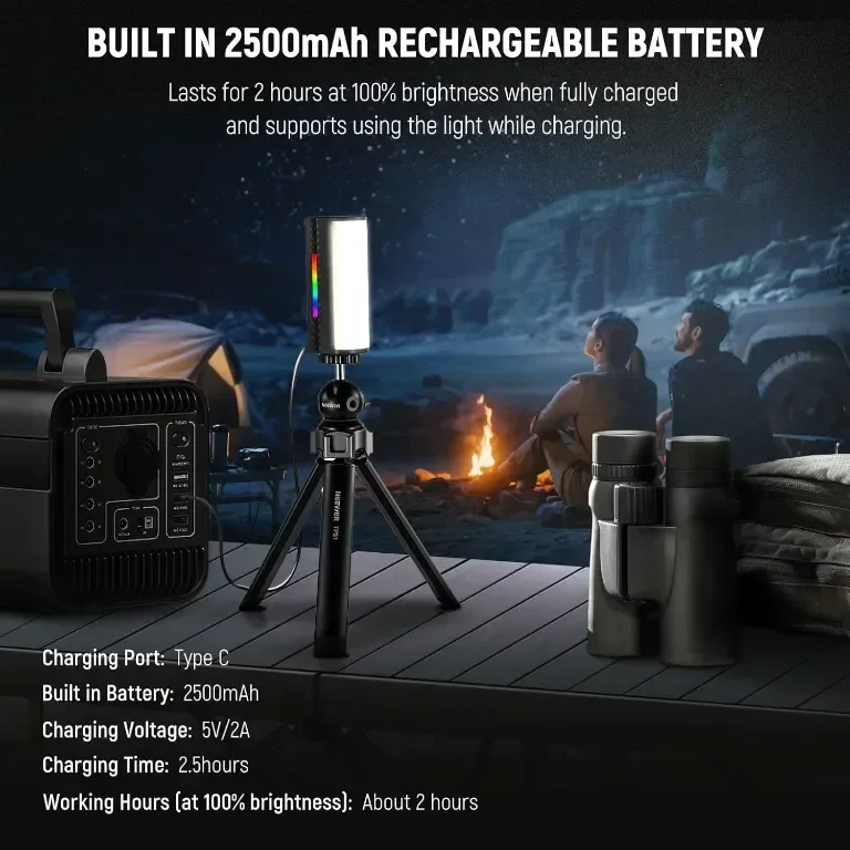 Магнитна ръчна светлинна пръчка NEEWER с управление от APP, 360° пълен RGB — снимка 8