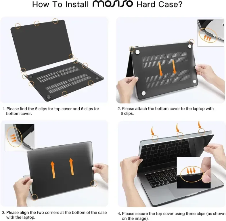 MOSISO калъф за MacBook Air 15-инчов M3 A3114 M2 A2941 Touch ID — снимка 8
