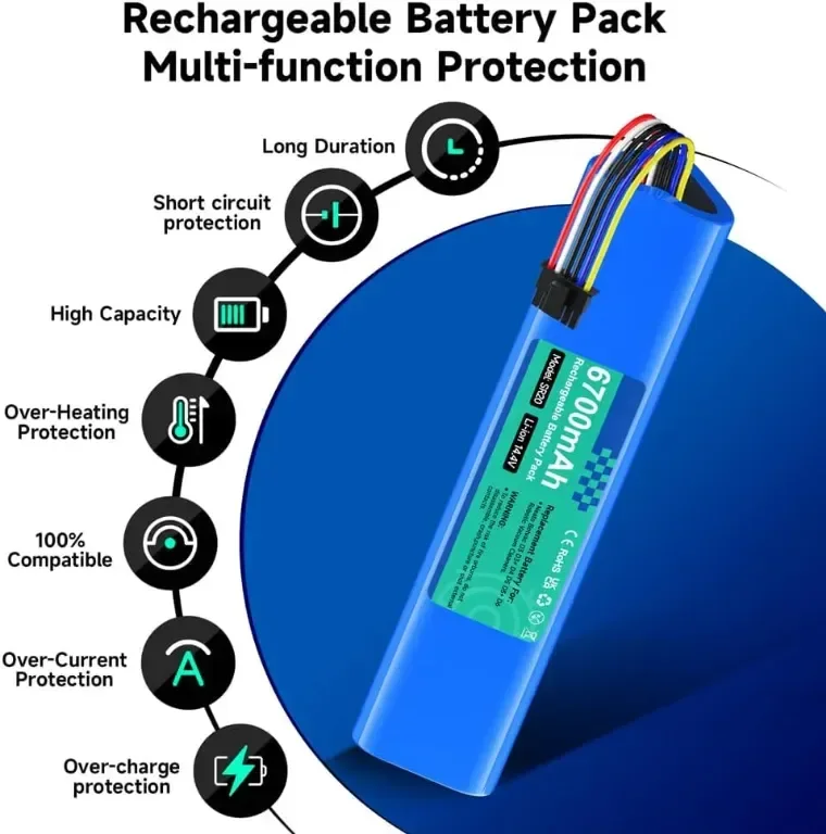 CITYORK 14.4V 6700mAh батерия, съвместима с прахосмукачка робот Neato Botvac D3 D3+ D5 D5+ D6 D7 — снимка 4