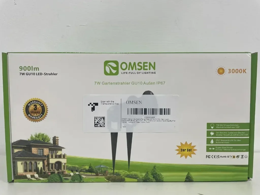 Градински прожектори OMSEN Захранвани от мрежата 7 W Топло бяло 3000K, Сменяеми крушки GU10, 2 броя — снимка 8
