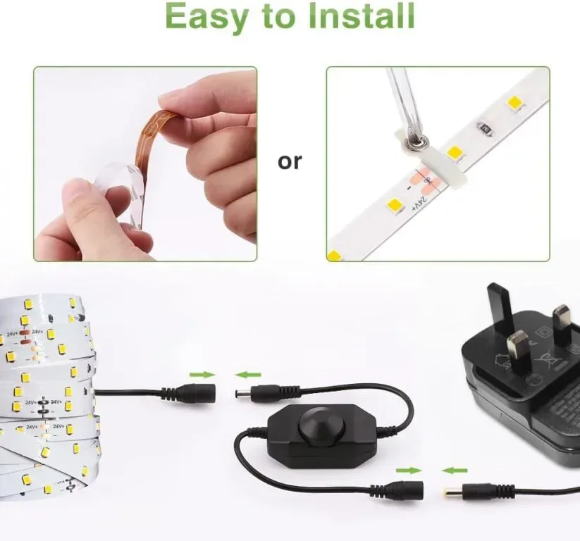 NOVOSTELLA Бяла LED лента, 12м 6000K Димируема LED лента, 336/672 LED, 24V — снимка 7