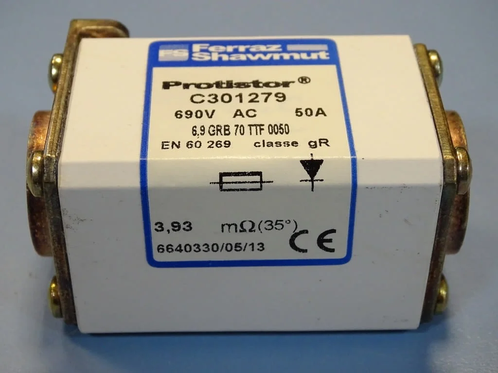 Предпазител Ferraz Shawmut Protistor C301279 Fuses 6.9GRB70TTF0050 50A 690VAC — снимка 7