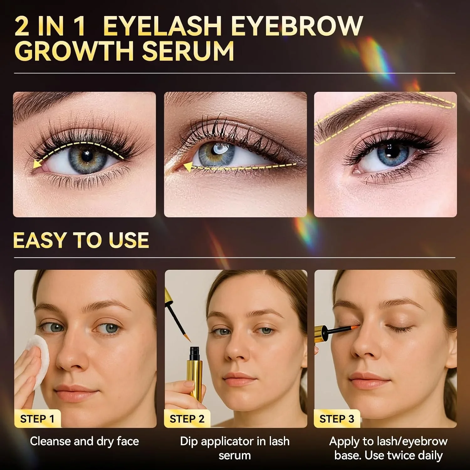 Серум за растеж и подсилване на мигли LANBENA, 3 ml (Eyelash Enhancing Serum) — снимка 4