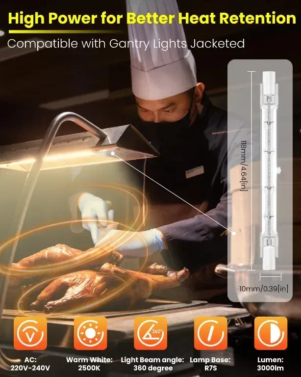 BrightArk Лампи за Храна: 500W, 240v J118 R7S, Безопасни, 4бр. — снимка 3