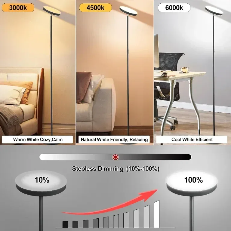 LED подова лампа YOPSTAR, 36W/3600LM, модерна висока стояща лампа, дистанционно — снимка 2