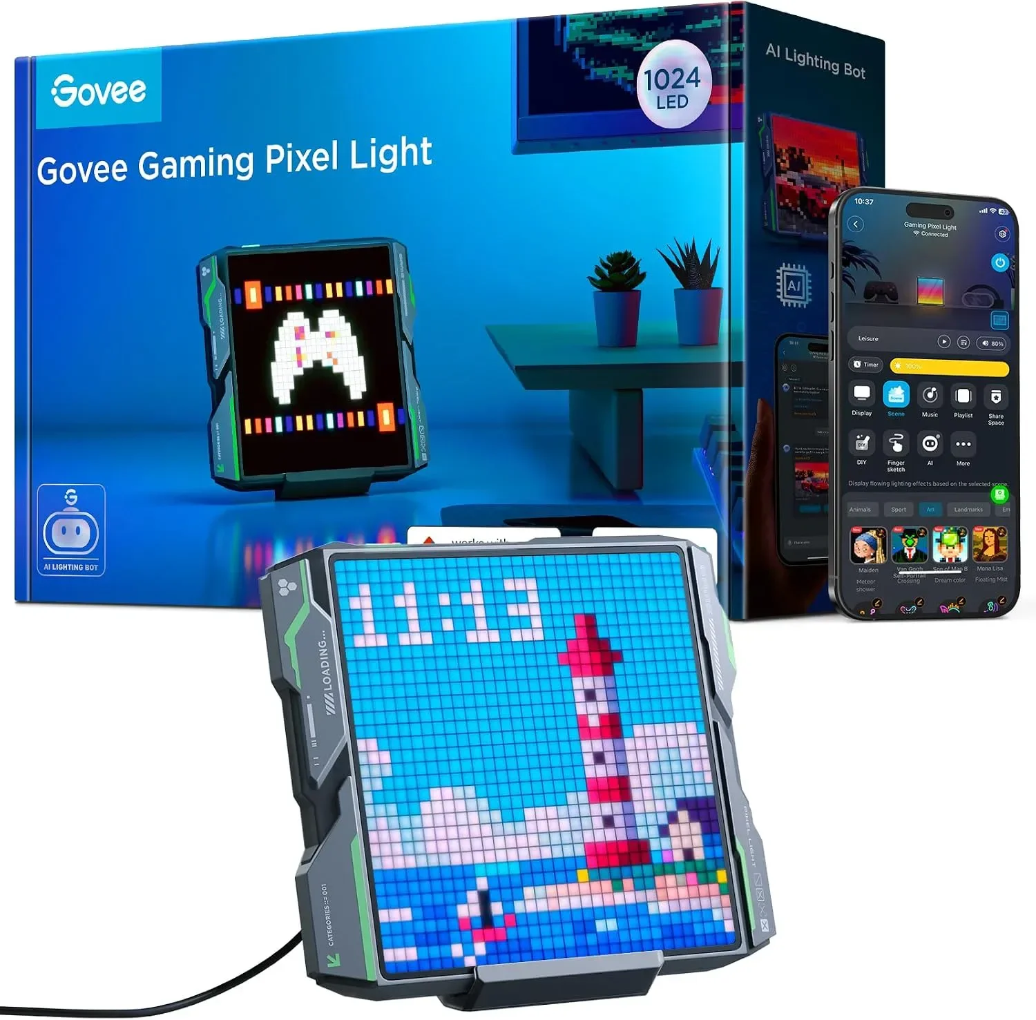 Govee 32x32 RGB Pixel Gaming Panel – LED светлинен панел