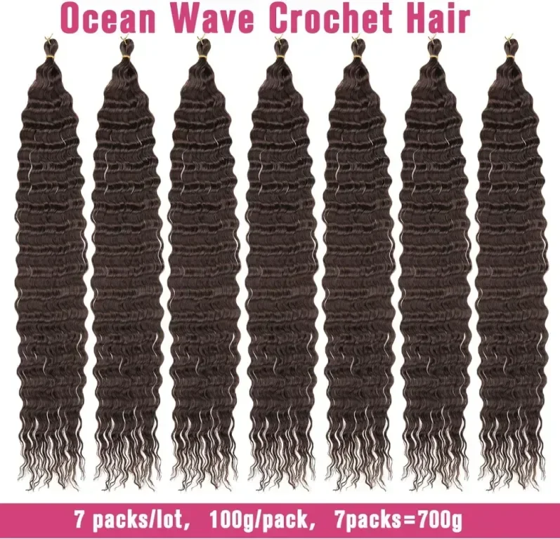 Тъмнокафява сплетена коса Samtress Ocean Wave Twist, 76 см, 7 пакета, цвят - #4 — снимка 5