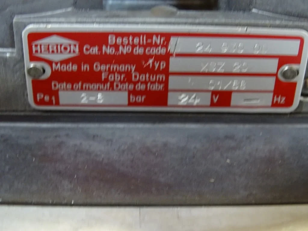 Пневматичен разпределител HERION XSZ 20/2493000 Solenoid Valve 24VDC G3/4 — снимка 5