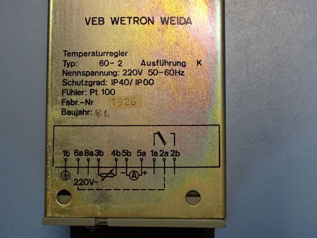 Терморегулатор VEB WETRON WEIDA TYP 60-2 220V 50/450°C — снимка 4