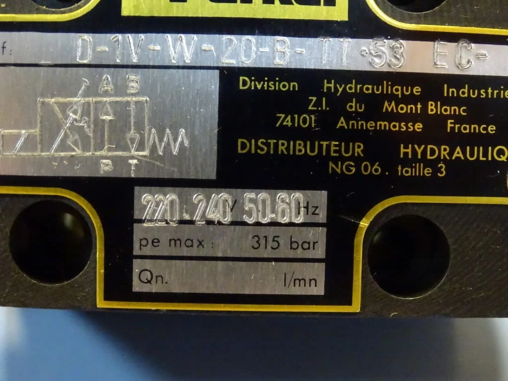 Хидравличен разпределител Parker D-1V-W-20-B-TT-53 EC directional control valve 315Bar — снимка 4