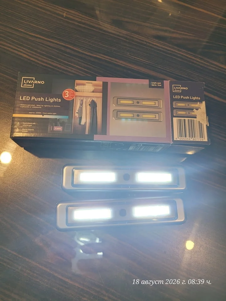 LED лампи с натискане (LED Push Lights) на марката Livarno Home, — снимка 4