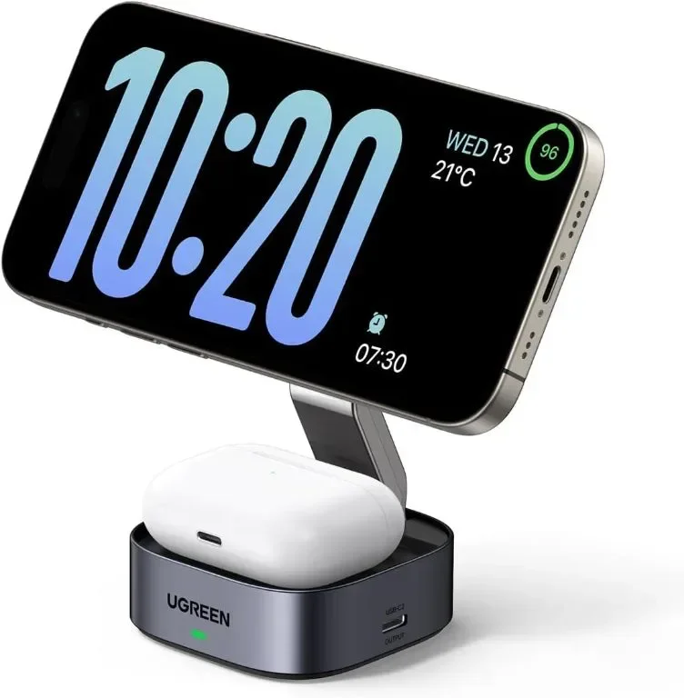 UGREEN MagSafe Charging, 2-в-1 магнитна станция за зареждане, (без адаптер)