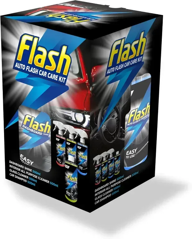 Flash Car Care Автомобилен комплект за грижа за автомобили 4x500 мл за външно и вътрешно почистване