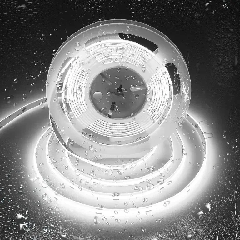 SIRYYUI IP65 COB LED лента 5 метра, 24V, водоустойчива, 480 LED/м, 6000K, 8 мм, без захранване