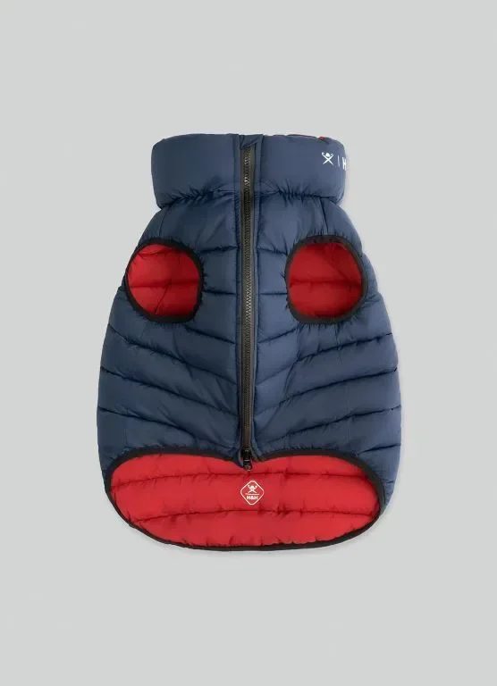 HUGO & HUDSON x HACKETT Топло зимно палто за кучета, двулицево Navy & Berry, S 30 — снимка 4