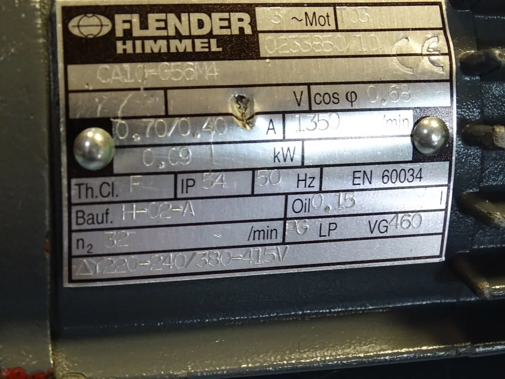 Мотор редуктор Flender Himmel CA10-G56M4 Gear Motor 0.09kW 1350min-1 — снимка 8