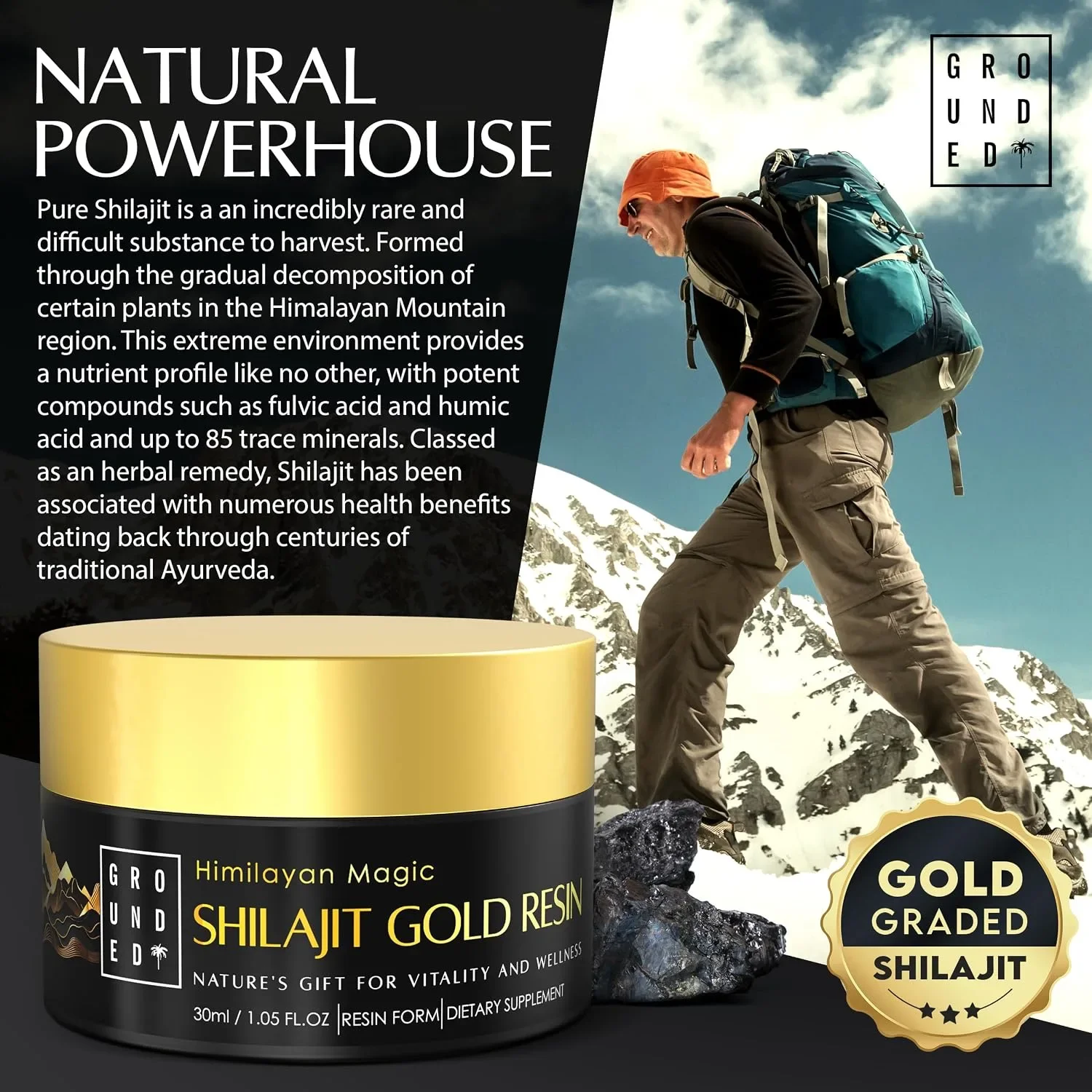Шиладжит (шиладжит златна смола) Himalayan Magic, 30 мл / 150 порции — снимка 7