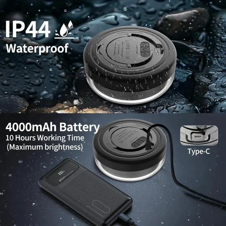 Къмпинг гирлянди 10M, 2 в 1 външен къмпинг фенер с 14 режима, 4000mAh, IP44 — снимка 4