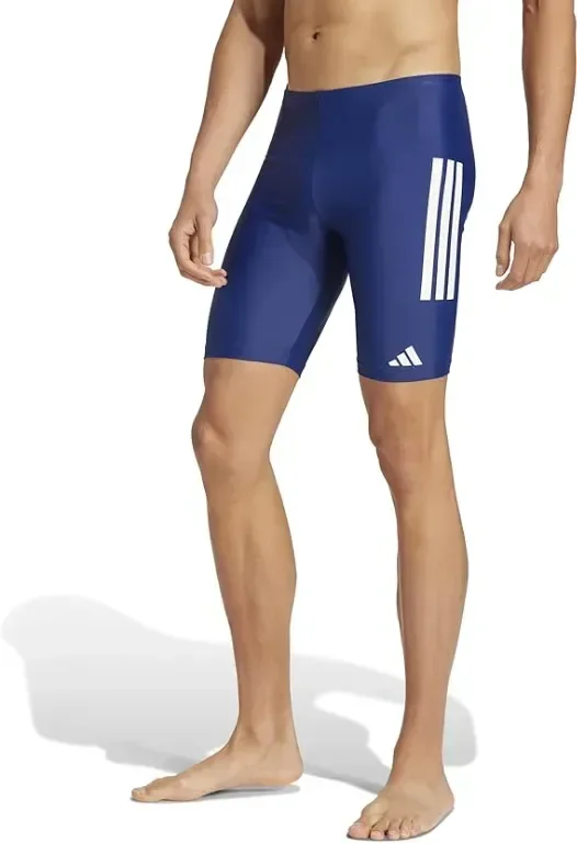 Adidas Мъжки бански с 3 ленти 20 см, тъмносиньо/бяло, 34 и 42 — снимка 3