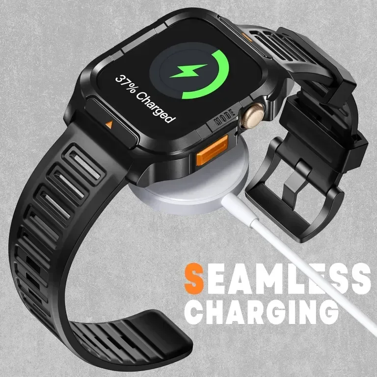 Метален корпус с каишка, съвместим с каишки за Apple Watch 44 mm — снимка 7