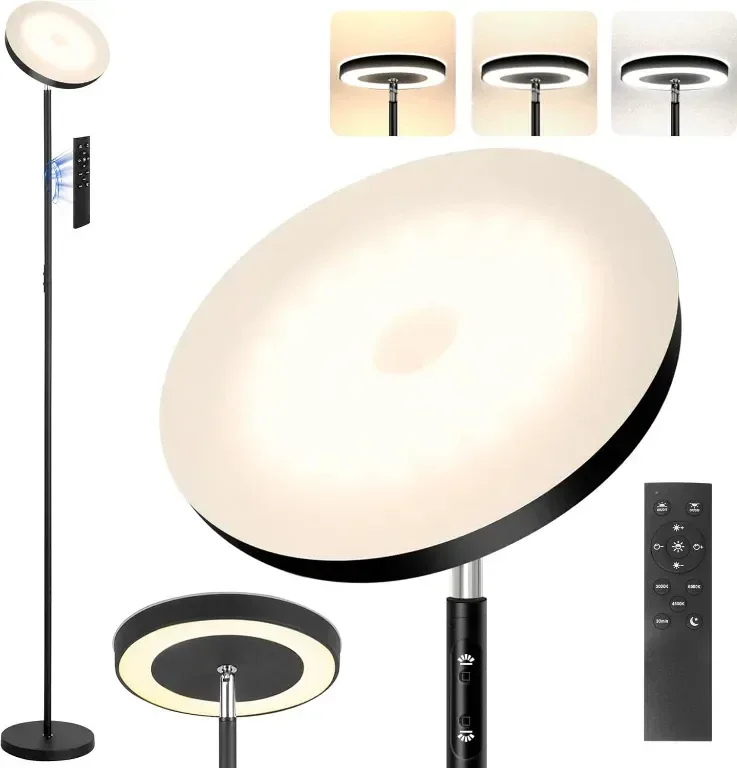LED подова лампа YOPSTAR, 36W/3600LM, модерна висока стояща лампа, дистанционно