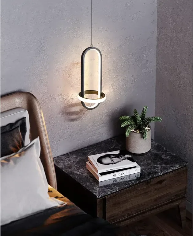 NICRX 21W черна LED висяща лампа, 35 х 15 х 15 см — снимка 2