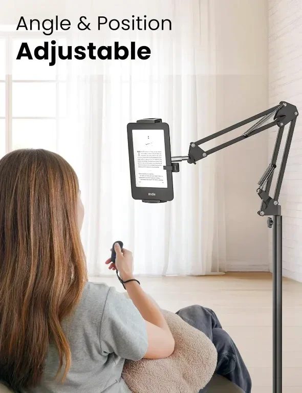 VOLTIFYMAX Стойка за таблет с обръщач на страници Kindle, устройства 4.7''-13'' (черна) — снимка 3