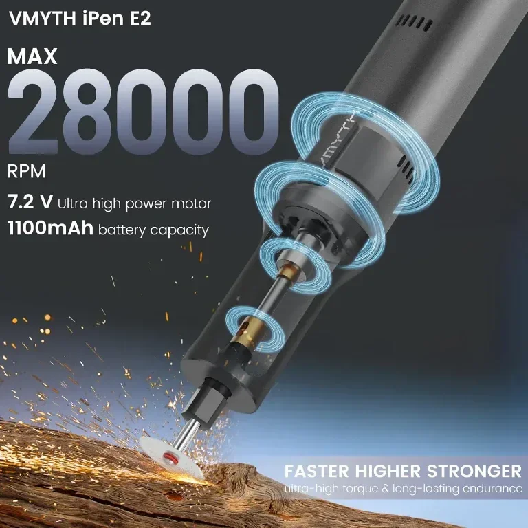 VMYTH iPen E2 Мини електрическа гравираща писалка, с 44 аксесоара — снимка 2