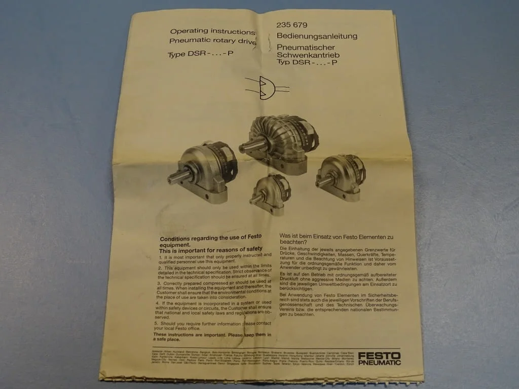 Пневморотатор Festo DSRL-25-180P-FW Pneumatic rotary drive — снимка 8