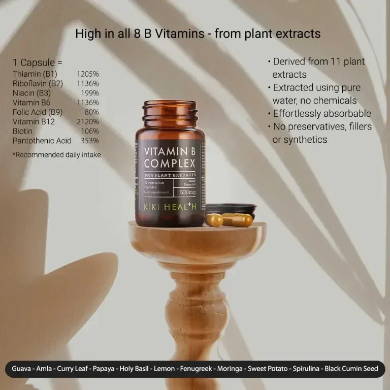 KIKI Health Растителен комплекс от витамини B за здраве и енергийна подкрепа, веган, 30 капсули — снимка 2
