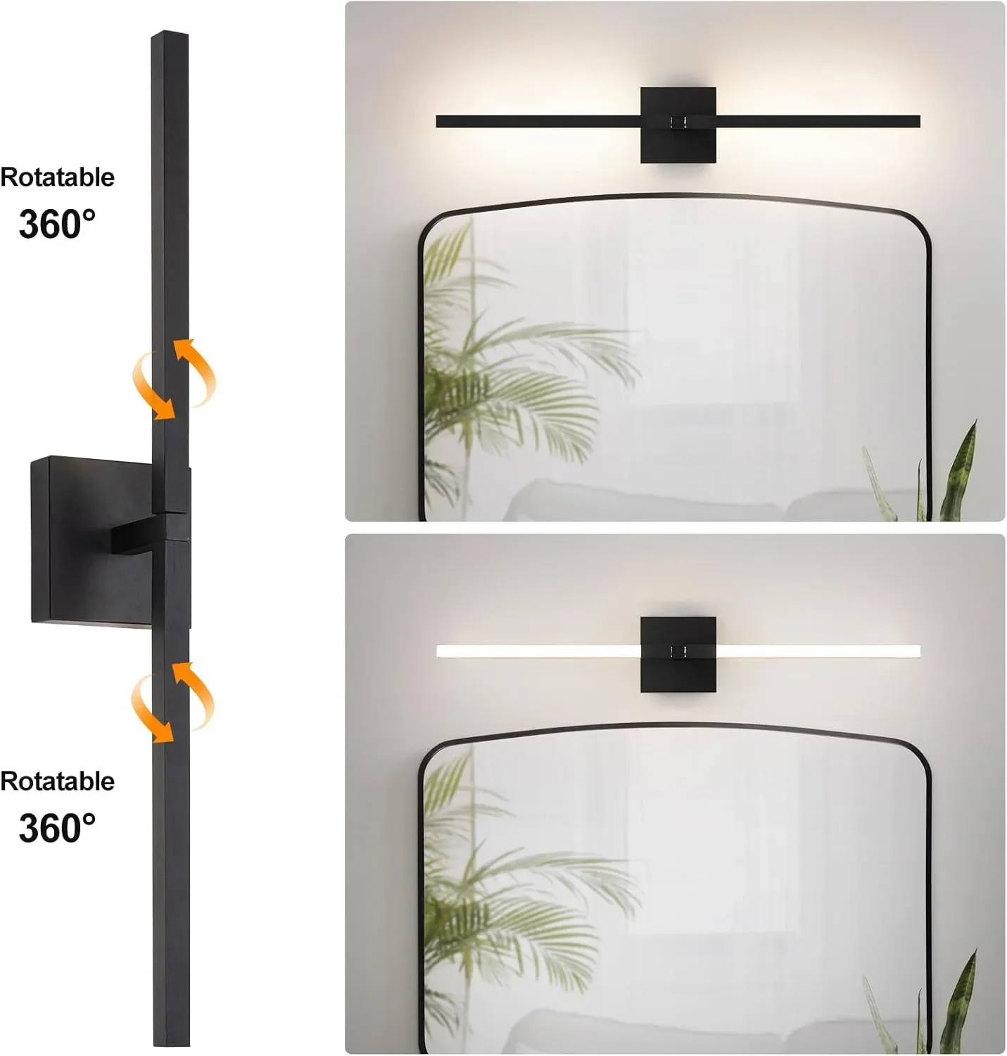LED лампа за баня и огледало 70 см, 12 W, 4000 K, IP44 — снимка 8