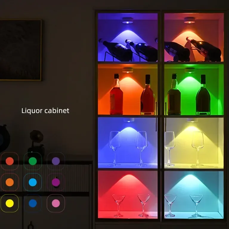 Кухненски лампи под шкаф Ruspela Акумулаторни, 6 броя, RGB, дистанционно — снимка 4