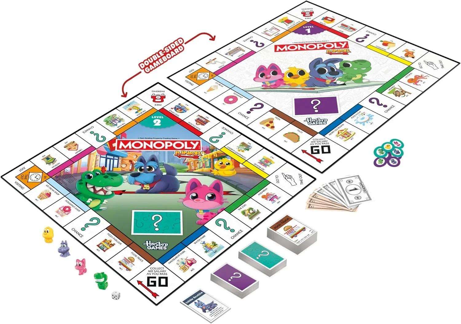 Настолна игра Monopoly Junior 2в1 на английски (издание 2026) — снимка 3