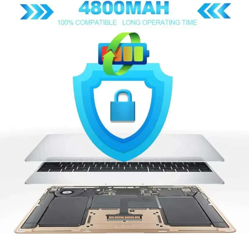 A2337 Macbook Air 13 инча (2020) батерия A2389 EMC 3598 MGN63LL/A MGN73LL/A(4800mAh/55Wh) — снимка 3