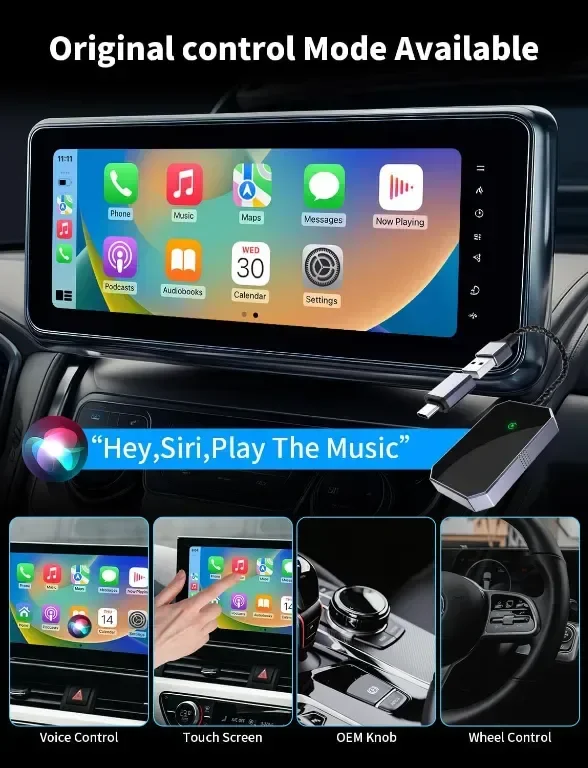 Безжичен адаптер Aurevita за Carplay, безжичен адаптер Carplay за iPhone — снимка 4