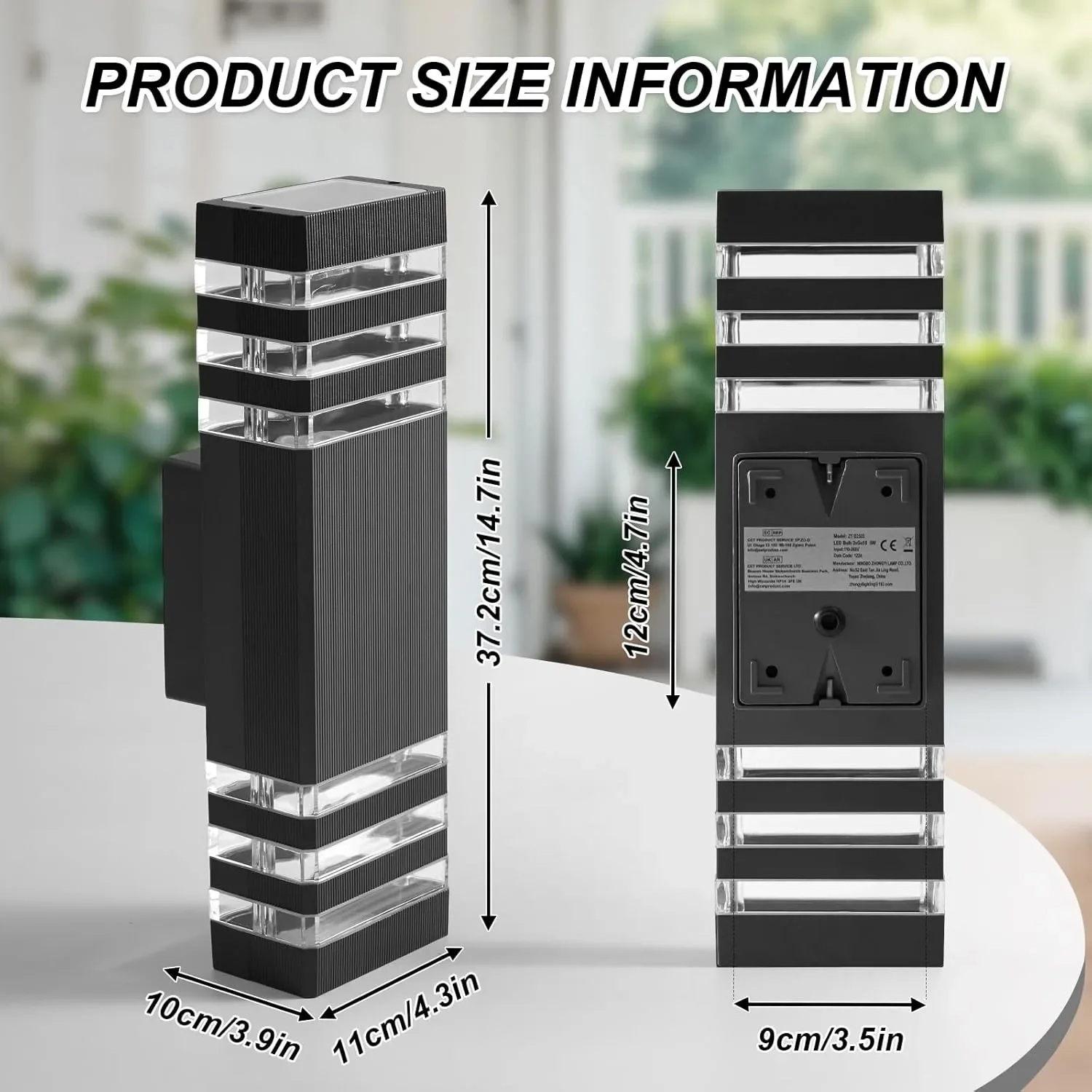 CELAVY IP65 външна стенна LED лампа за веранда/вход с 2xGU10 фасунги — снимка 5