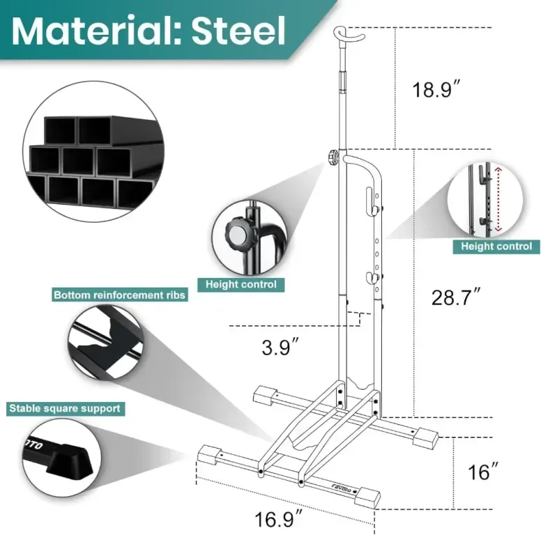 Favoto Bike Rack Stand Floor - Вертикална стойка за велосипеди, за велосипеди 20-29 инча, черна — снимка 6