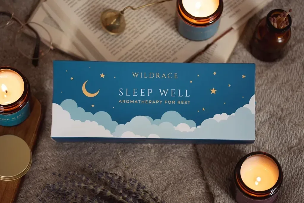 WILDRACE Подаръчен комплект свещи Sleep Well, ръчно изляти луксозни със 100% етерични масла — снимка 6