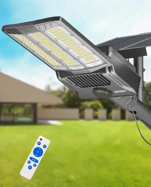 JAYNLT 8000W соларна улична лампа, 6500К режим със сензор, с дистанционно