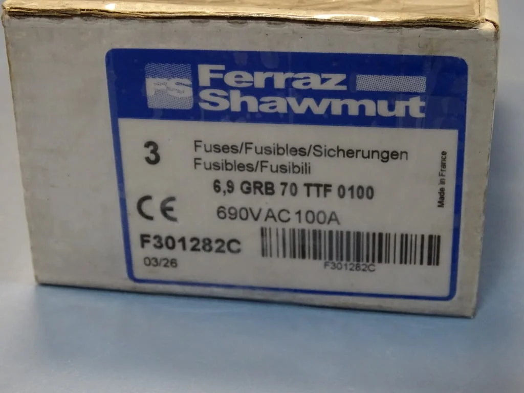Предпазител Ferraz Shawmut Protistor F301282 Fuses 6.9GRB70TTF0100 100A 690VAC — снимка 6
