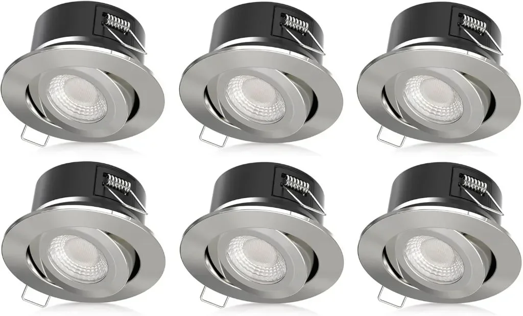 Bright Source Tilt Всичко в едно Превключваема мощност 8w/10 LED Downlight, пакет от 6