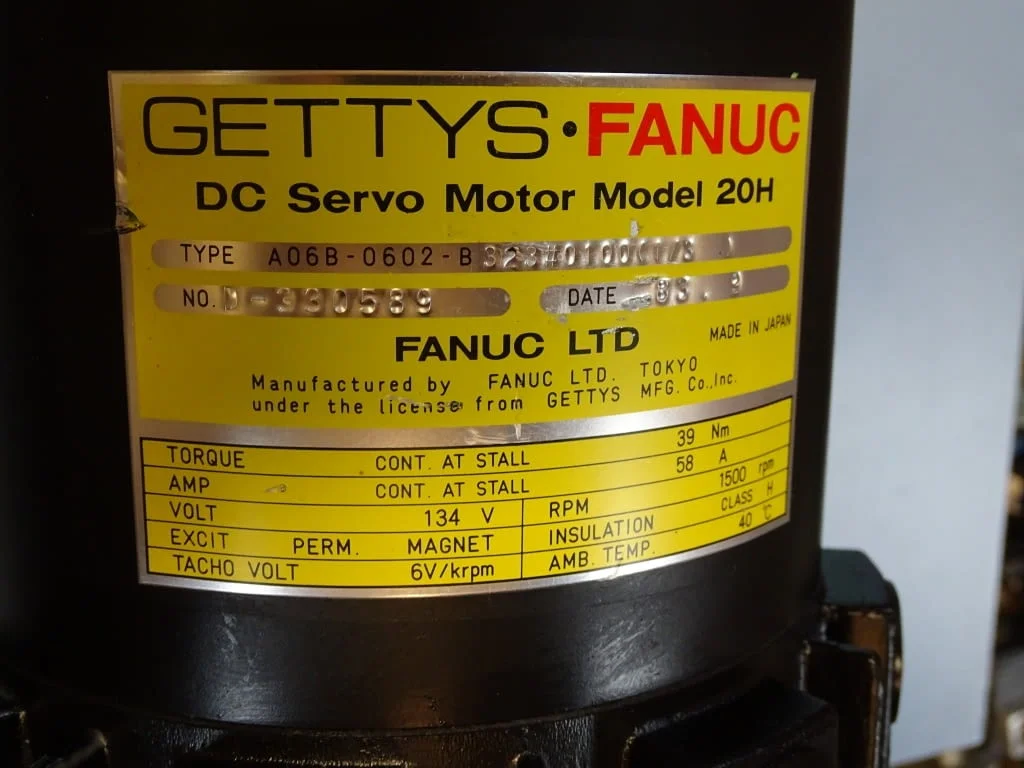 Сервомотор GETTYS-FANUC A06-0602-B323 DC servo motor model 20H — снимка 7