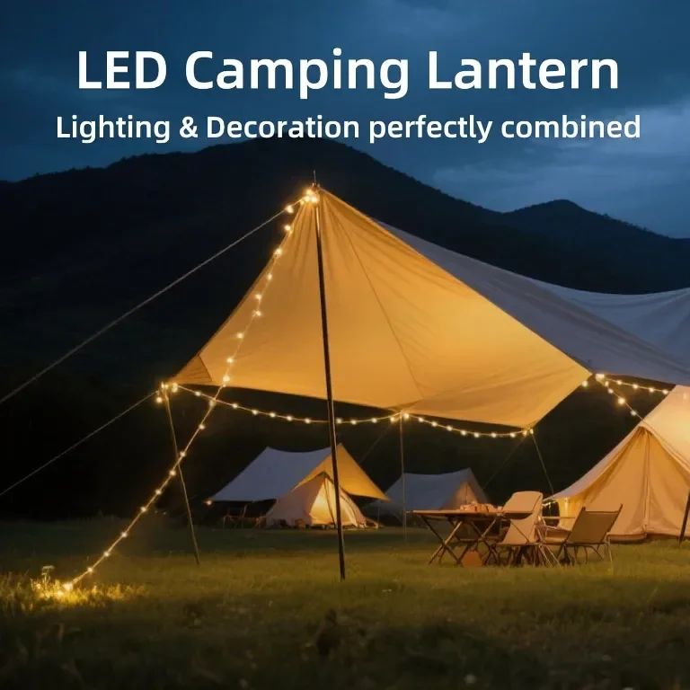 Speclux Къмпинг гирлянди 20M 200LED, преносими акумулаторни, 8 режима — снимка 8