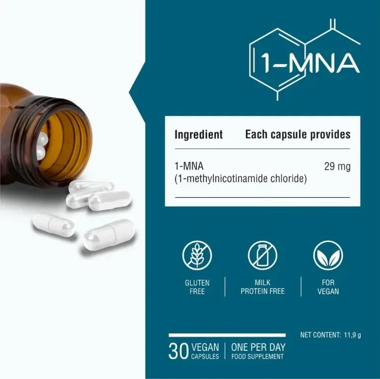 Endotelio 1-MNA, Против стареене, Оптимизираща NAD+ Biohacking добавка, 30 капсули — снимка 8