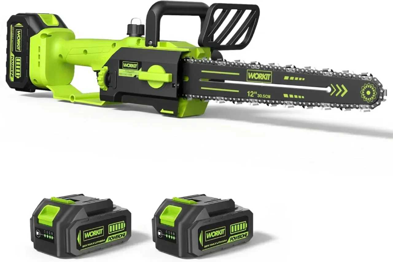 WORKIT 30 см безжичен верижен трион, 2 батерии по 4000 mAh